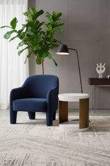 White Ridged Indoor/Outdoor End Table by Splendido Cavette Side Table, alternate view 2