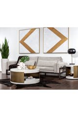 White Ridged Indoor/Outdoor End Table by Splendido Cavette Side Table, alternate view 6