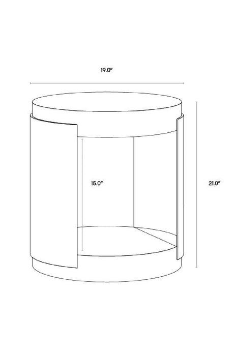 White Ridged Indoor/Outdoor End Table by Splendido Cavette Side Table, alternate view 8
