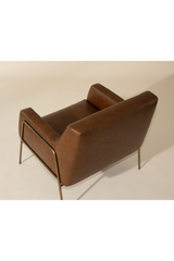 Vintage Brown Leather Lounge Chair by Splendido Cybil Accent Chair, alternate view 13