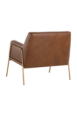 Vintage Brown Leather Lounge Chair by Splendido Cybil Accent Chair, alternate view 5