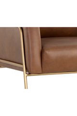 Vintage Brown Leather Lounge Chair by Splendido Cybil Accent Chair, alternate view 6