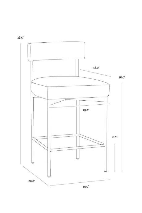 Low Back Fabric Counter Stool by Splendido Seneca, alternate view 9