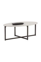 White Oval Marble Coffee Table by Splendido Kiara, alternate view 3