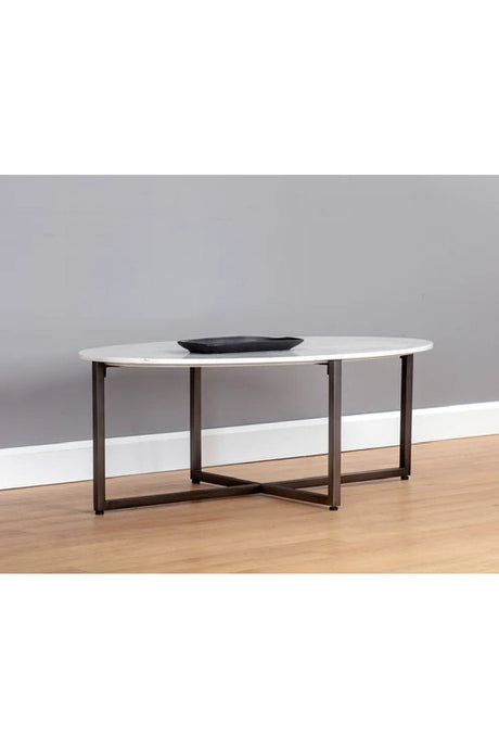 White Oval Marble Coffee Table by Splendido Kiara, alternate view 7