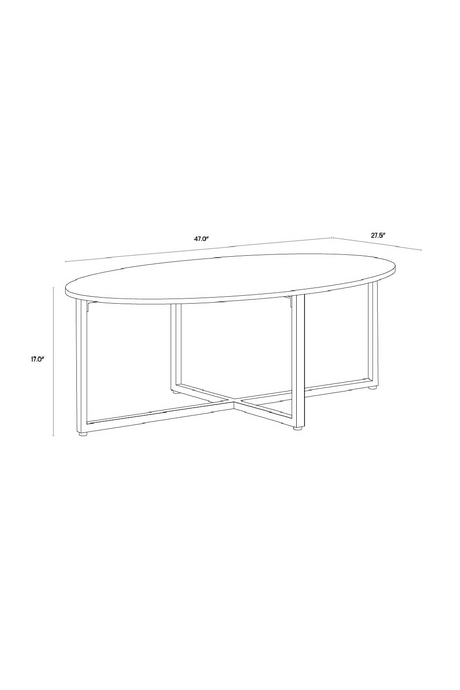White Oval Marble Coffee Table by Splendido Kiara, alternate view 6