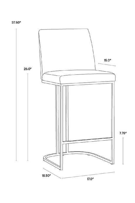 Cantilevered Fabric Counter Stool by Splendido Rayla, alternate view 23