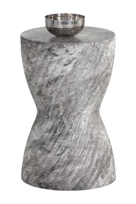 Gray Hourglass Indoor/Outdoor End Table by Splendido Cara Side Table, alternate view 3