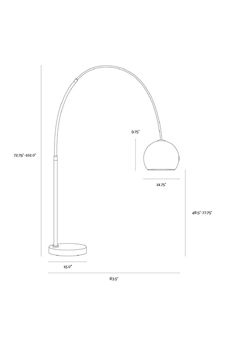 Arched Iron Floor Lamp by Splendido Vern, alternate view 8
