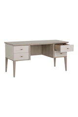 Cream Shagreen 4-Drawer Desk by Splendido Pattinson, alternate view 3