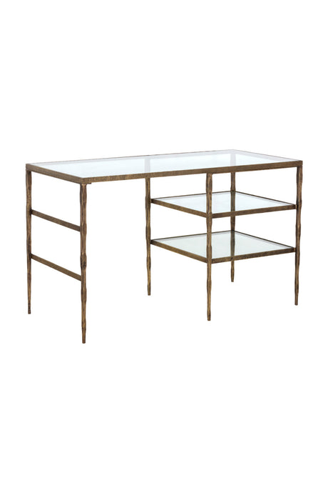 Glass 2-Shelf Desk by Splendido Bruna