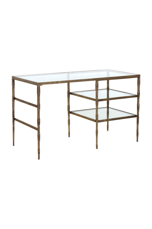 Glass 2-Shelf Desk by Splendido Bruna