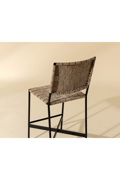 Weaved Suede Leather Counter Stool by Splendido Omari, alternate view 11