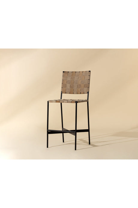 Weaved Suede Leather Counter Stool by Splendido Omari, alternate view 10