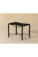 Black Leather Cord Stool by Splendido Riz Accent Stool, alternate view 8