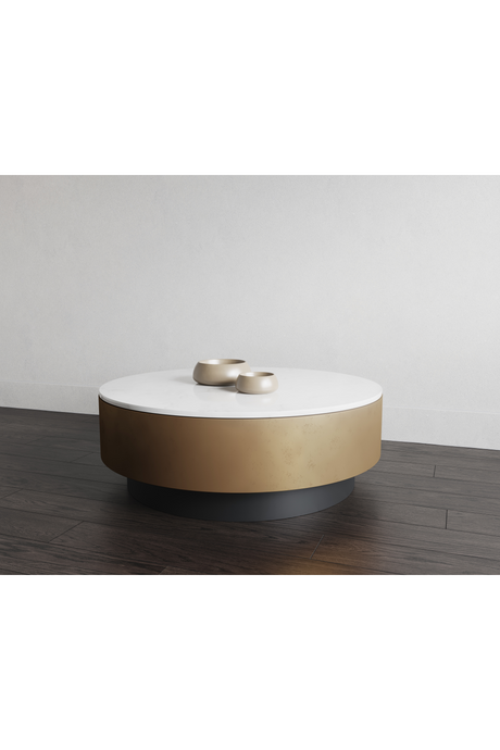 Round White Marble Coffee Table by Splendido Zelda, alternate view 5