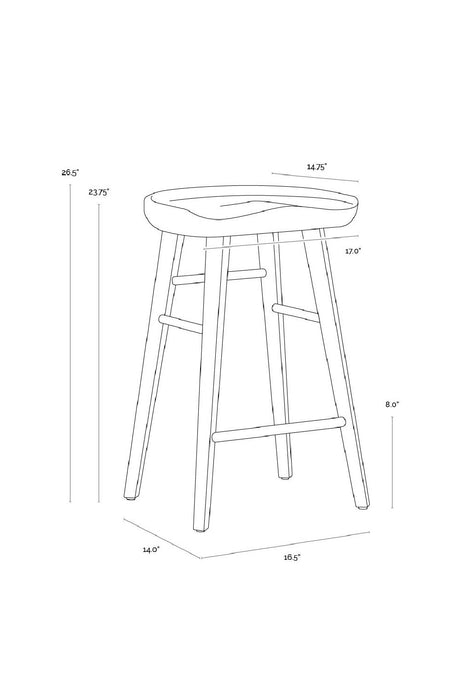 Wooden Counter Stool by Splendido Dominic, alternate view 18