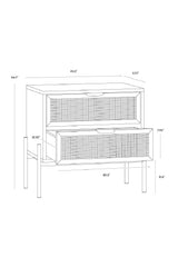 Black Oak Nightstand with Rattan Drawers by Splendido Avida, alternate view 8