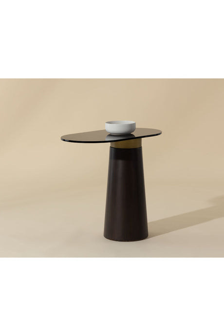Black Glass Oval Side Table by Splendido Lamont, alternate view 7