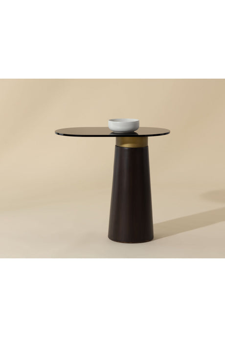 Black Glass Oval Side Table by Splendido Lamont, alternate view 8