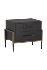 Acacia Veneer 2-Drawer Nightstand by Splendido Weldrick, alternate view 10