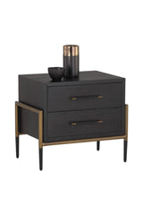 Acacia Veneer 2-Drawer Nightstand by Splendido Weldrick, alternate view 12