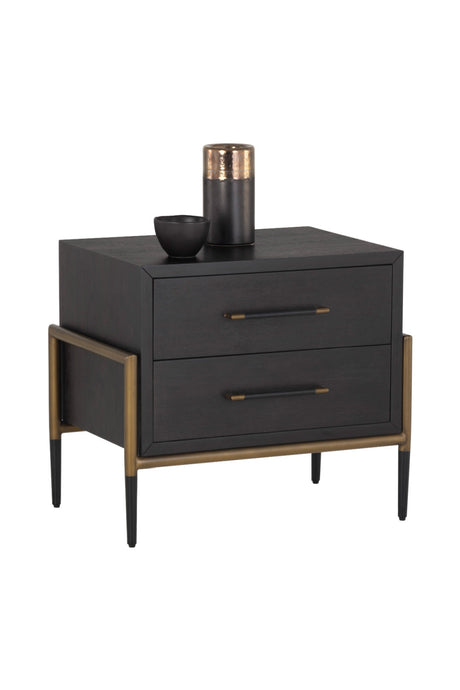 Acacia Veneer 2-Drawer Nightstand by Splendido Weldrick, alternate view 12