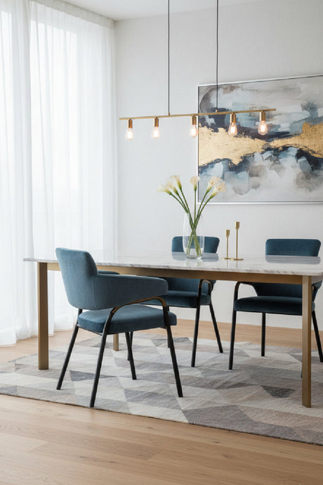 Blue Fabric Dining Armchair by Splendido Sharqui Dining Chair, alternate view 2