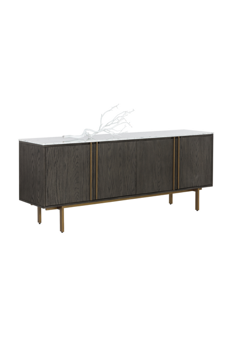 Weathered Oak 4-Door Sideboard by Splendido Briar, alternate view 3