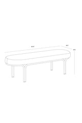 Oval Upholstered Bench by Splendido Gwen, alternate view 6