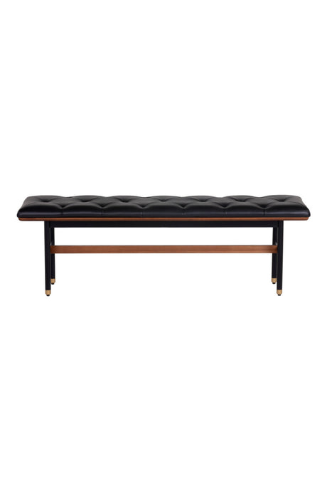 Black Leather Look Bench by Splendido Staten