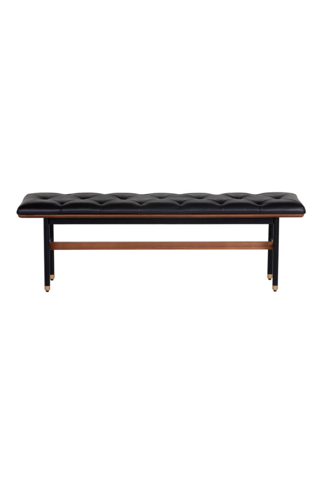 Black Leather Look Bench by Splendido Staten