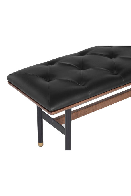 Black Leather Look Bench by Splendido Staten, alternate view 5