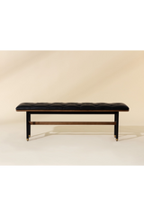 Black Leather Look Bench by Splendido Staten, alternate view 7