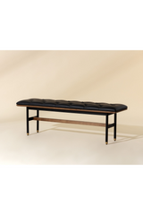 Black Leather Look Bench by Splendido Staten, alternate view 9