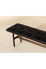 Black Leather Look Bench by Splendido Staten, alternate view 10