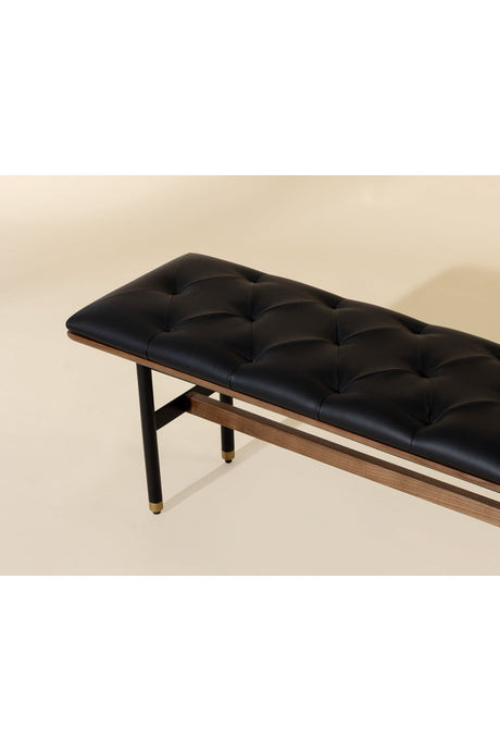 Black Leather Look Bench by Splendido Staten, alternate view 10