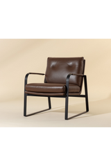 Brown Leather Industrial Lounge Chair by Splendido Sterling Accent Chair, alternate view 10