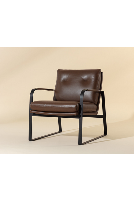 Brown Leather Industrial Lounge Chair by Splendido Sterling Accent Chair, alternate view 10