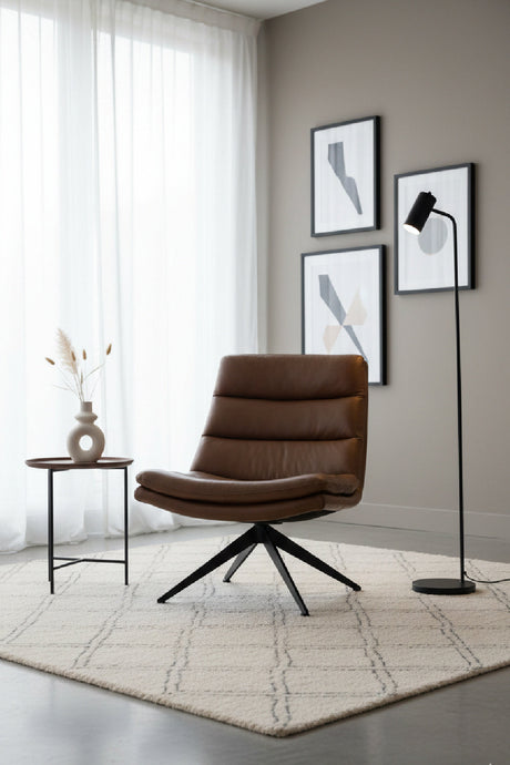 Curved Swivel Lounge Chair by Splendido Keller Accent Chair, alternate view 2