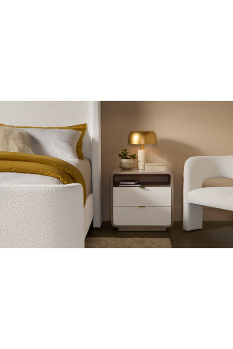 Cream Acacia 2-Drawer Nightstand by Splendido Kayden, alternate view 9