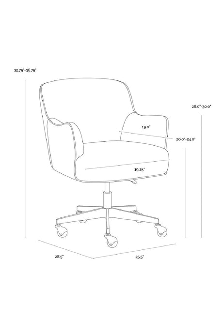 Boucle Swivel Office Chair by Splendido Karina, alternate view 24