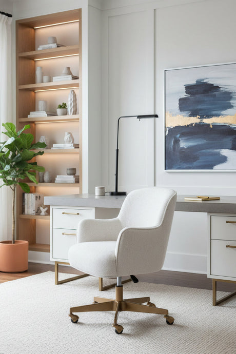 Boucle Swivel Office Chair by Splendido Karina, alternate view 2