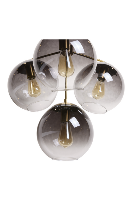 4 Gray Glass Shades Chandelier by Splendido Kamara, alternate view 9