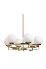 Gold Framed White Glass Chandelier by Splendido Eliora, alternate view 3