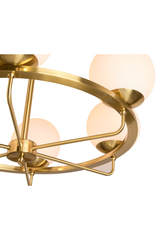 Gold Framed White Glass Chandelier by Splendido Eliora, alternate view 4