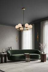 Gold Framed White Glass Chandelier by Splendido Eliora, alternate view 2