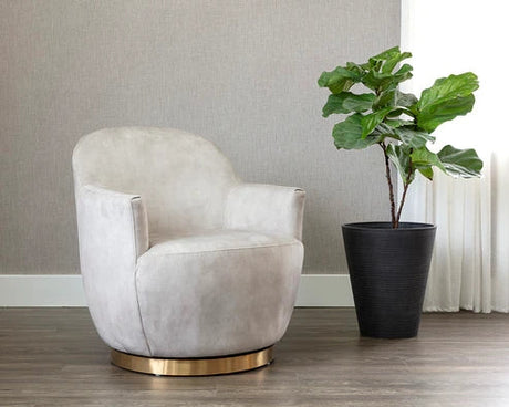 Barrel-Back Swivel Lounge Chair by Splendido Casey Accent Chair, alternate view 10