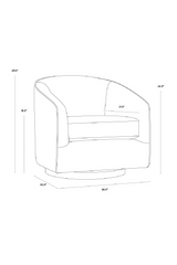 Gold Swivel Lounge Chair by Splendido Hazel Accent Chair, alternate view 10