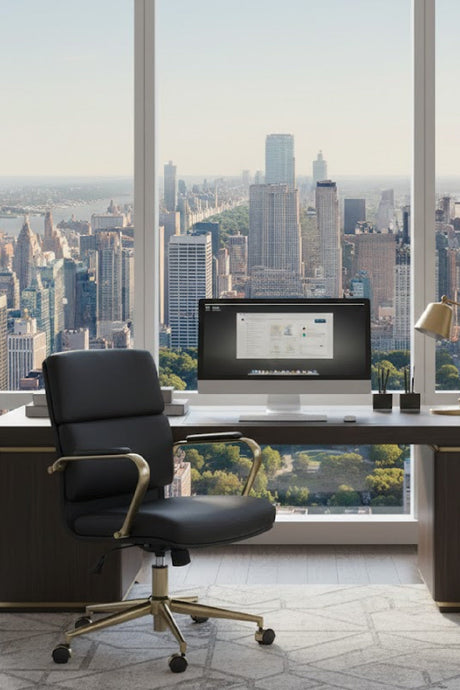 Gold Frame Upholstered Office Chair by Splendido Kleo, alternate view 20